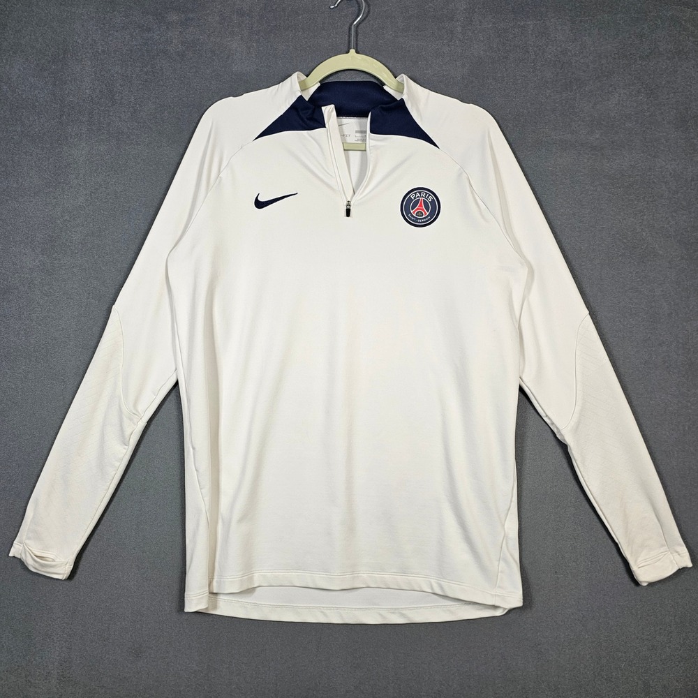 Nike Paris Saint-Germain Men Large White PSG Dri-FIT Strike Drill Top DM2458-101